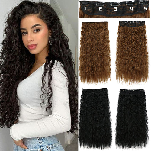 22-Inch Long Curly Synthetic Hair Extensions – Bulk Braiding Hair for Natural Styles