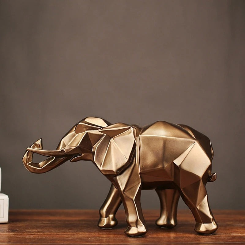 Geometric Faceted Elephant Sculpture - Modern Home Decor & Gift