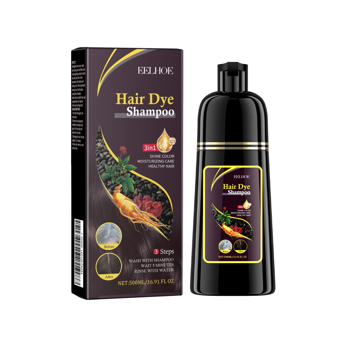 EELHOE Herbal Shampoo with Fo-Ti Essence – Natural Hair Darkening & Nourishing Care