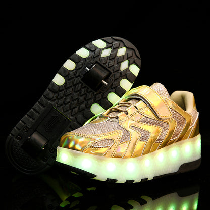 Luminous Children's Roller Shoes with USB Charging – LED Light Up Heelys