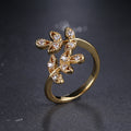 Gold-Plated Leaf Open Ring