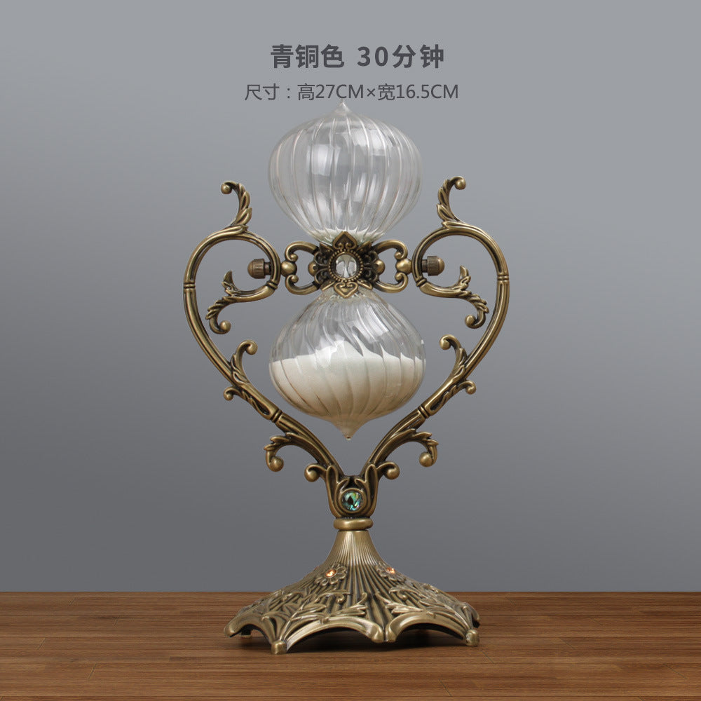 Heart-Shaped Hourglass Timer – 30 or 60 Minute Metal Sand Timer