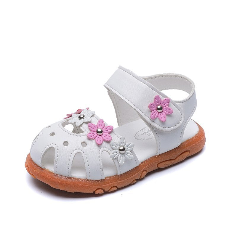 Summer Girls' Flower Princess Baotou Sandals