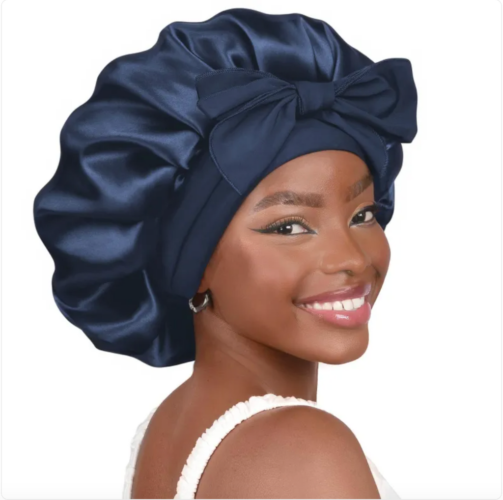 Double-Layer Bow Wide-Brimmed Hair Care Hat – Shower Cap & Hair Wrap for Women