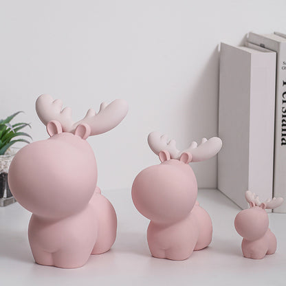 Nordic Cute Resin Deer Coin Bank for Kids' Room Decor