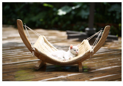 Katzenhängematte aus Massivholz – Wandmontierter Schlaf- & Ruheplatz für Katzen