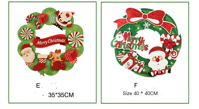 Christmas Wreath Decoration, Paper Cartoon Style