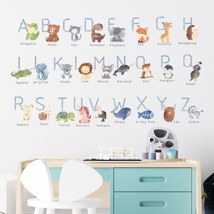 Animal Letter Wall Stickers for Kids' Nursery Decor