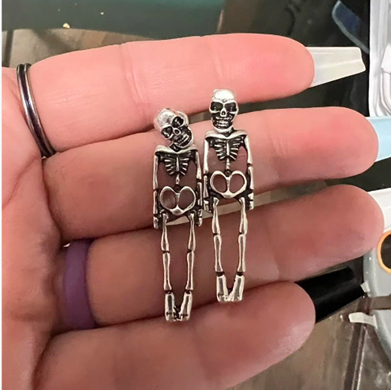 Vintage-Style Skeleton Halloween Earrings