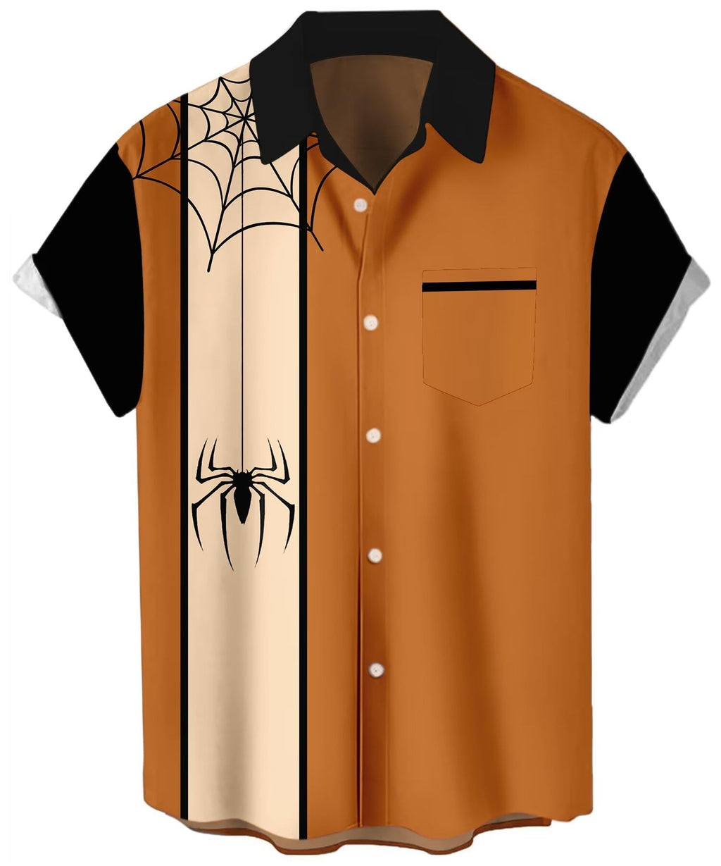 WHO IN SHOP Halloween Spider Print Shirt
