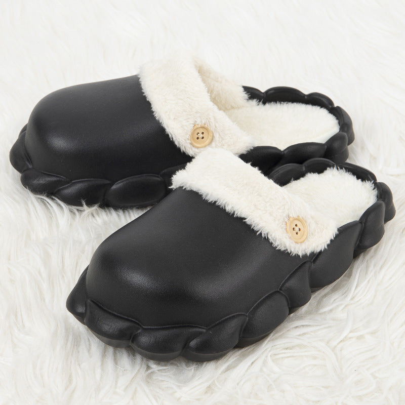 Women's Detachable Waterproof Winter Slippers – Warm Indoor House Shoes