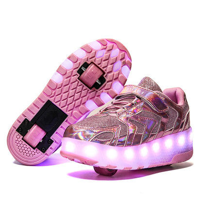 Luminous Children's Roller Shoes with USB Charging – LED Light Up Heelys