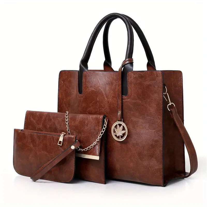 Classic PU Tote Bag – Large Solid Colour Handbag for Work & Everyday Use