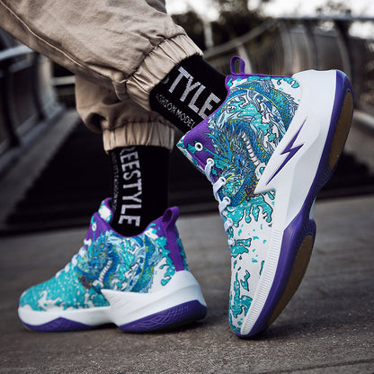 Men's Graffiti High-Top Basketball Shoes | Autumn Street Style Trainers