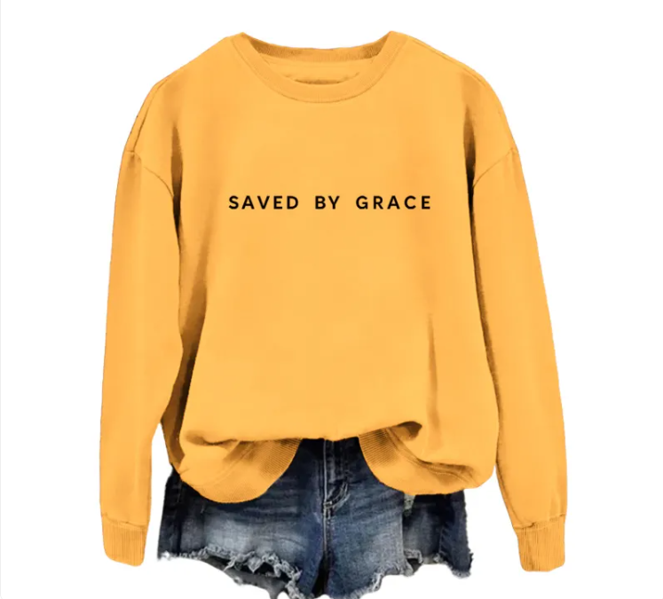 Graceful Faith Pullover Sweatshirt – Women's CVC Cotton Hoodie in 15 Colours