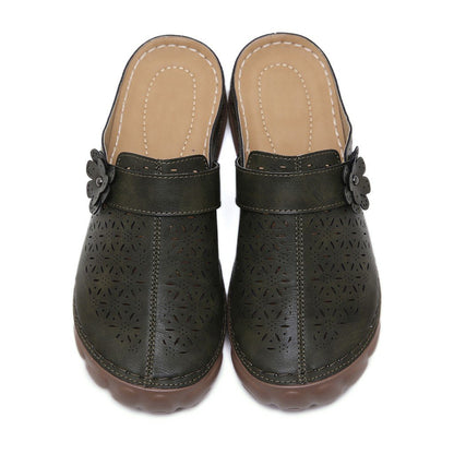 Openwork Embroidered Platform Sandals