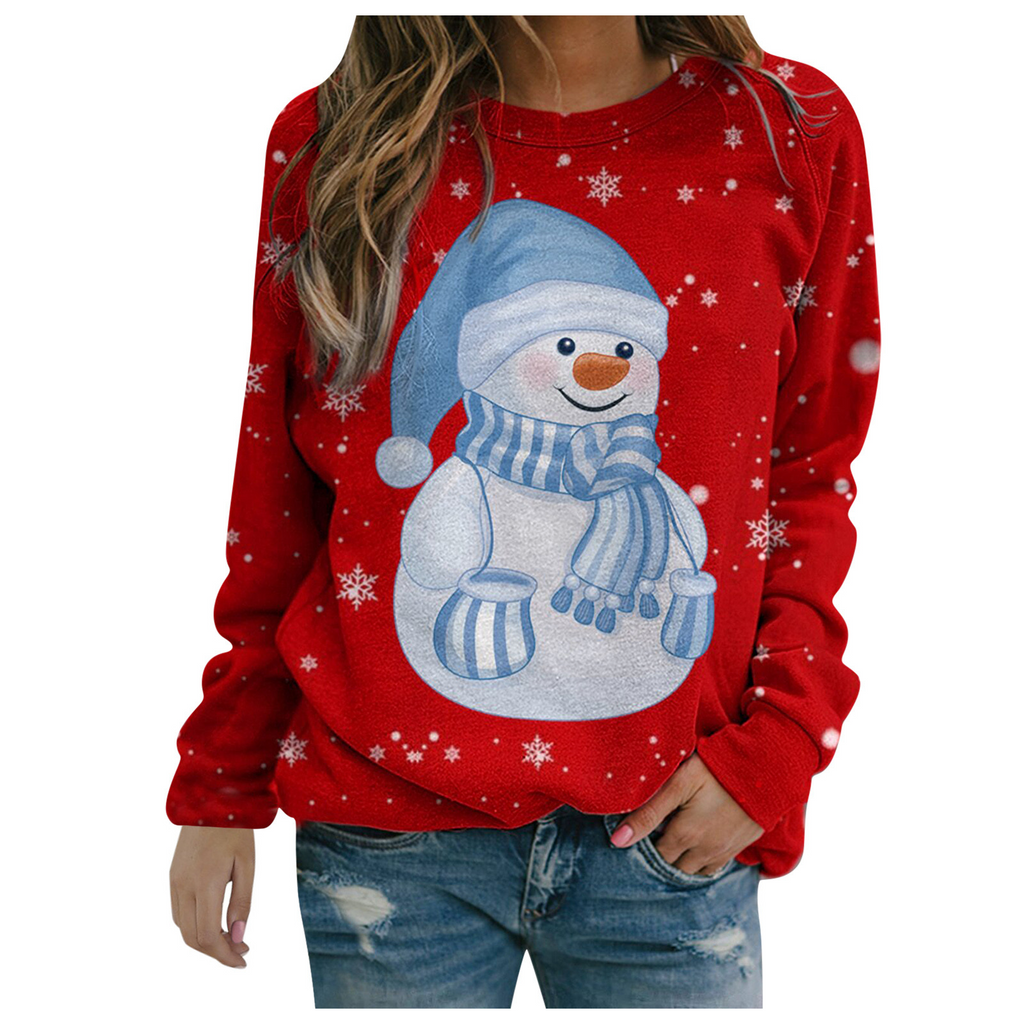 Women's Christmas Print Pullover Top