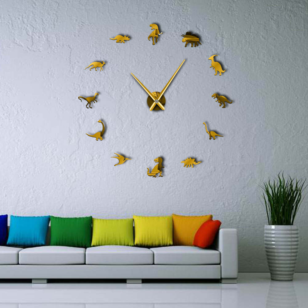 Dinosaurier-Wanduhr aus Acryl für Wohnzimmerdeko