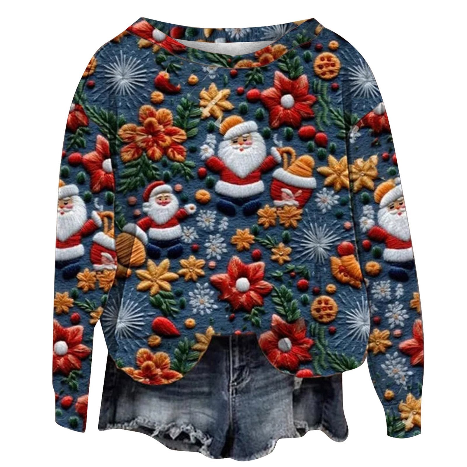 T-shirt de Noël à col rond et style urbain