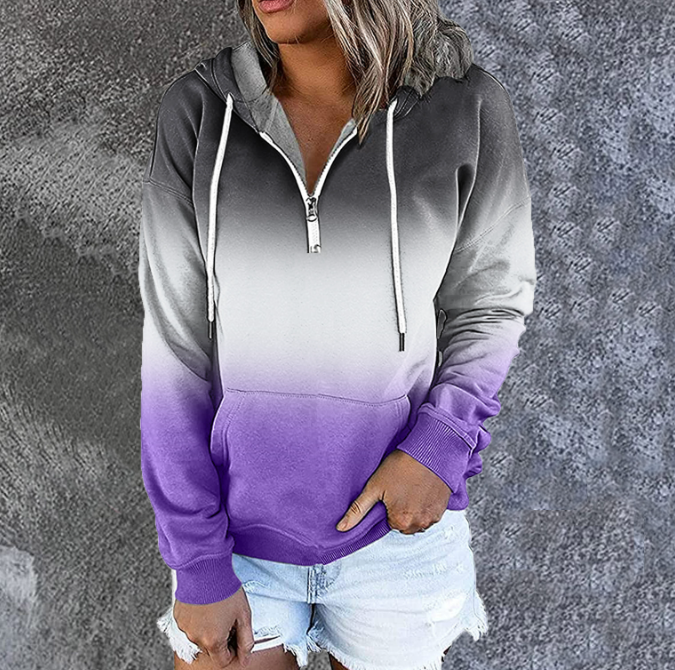 Hooded Drawstring Long Sleeve Women's Sweatshirt