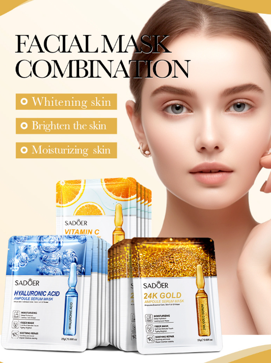 Hydrating Face Mask – 24K Gold & Vitamin C Variants (25g)