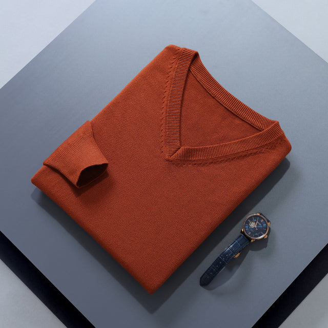 Men's Cashmere-Blend V-Neck Sweater