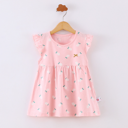 Girls' Cotton Cartoon Summer Dress