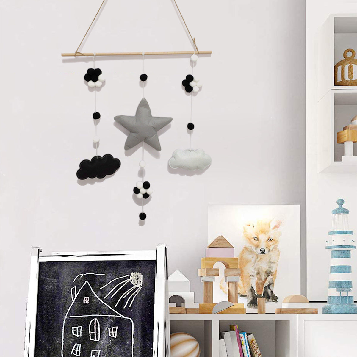 Nordic Stil Kinderzimmer Sterne und Wolken Wanddekoration