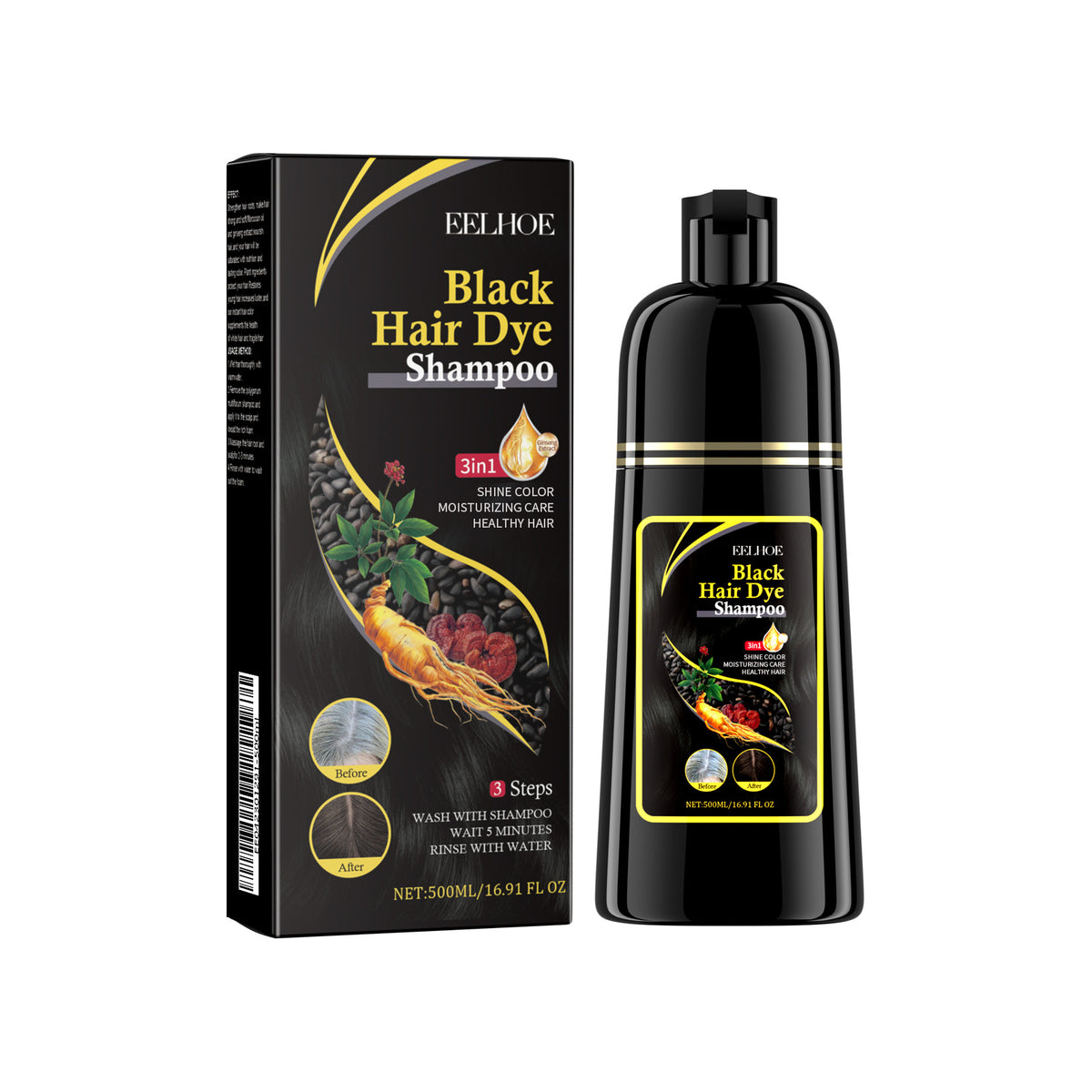EELHOE Herbal Shampoo with Fo-Ti Essence – Natural Hair Darkening & Nourishing Care