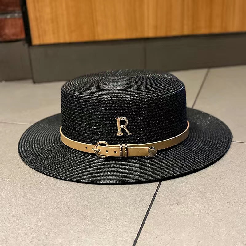 Women's Rhinestone Straw Sun Hat