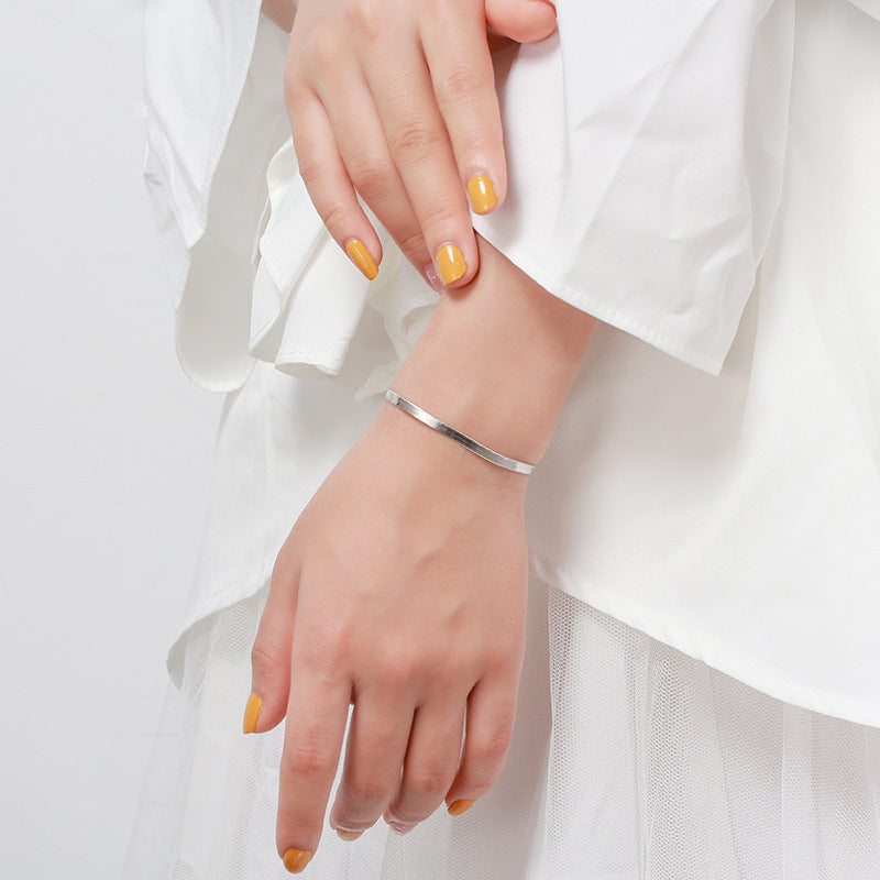 Sterling Silver Flat Snake Chain Bracelet