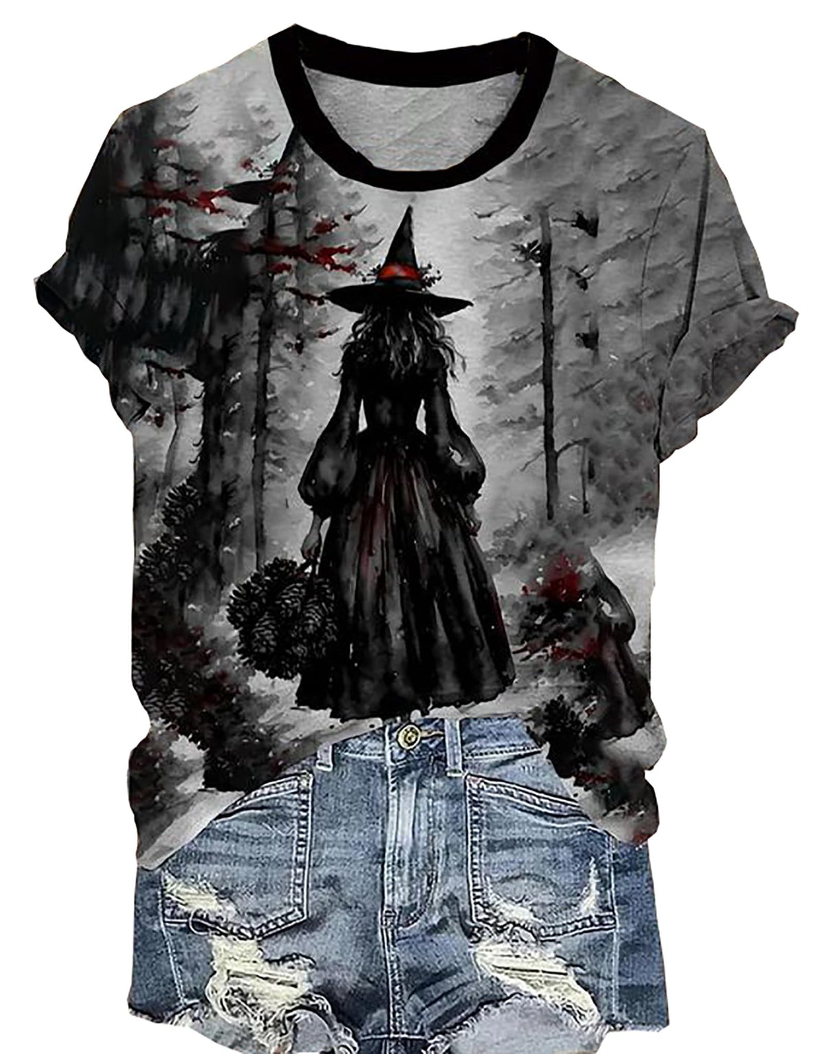 BOMYTAO Women’s Witch Graphic T-Shirt