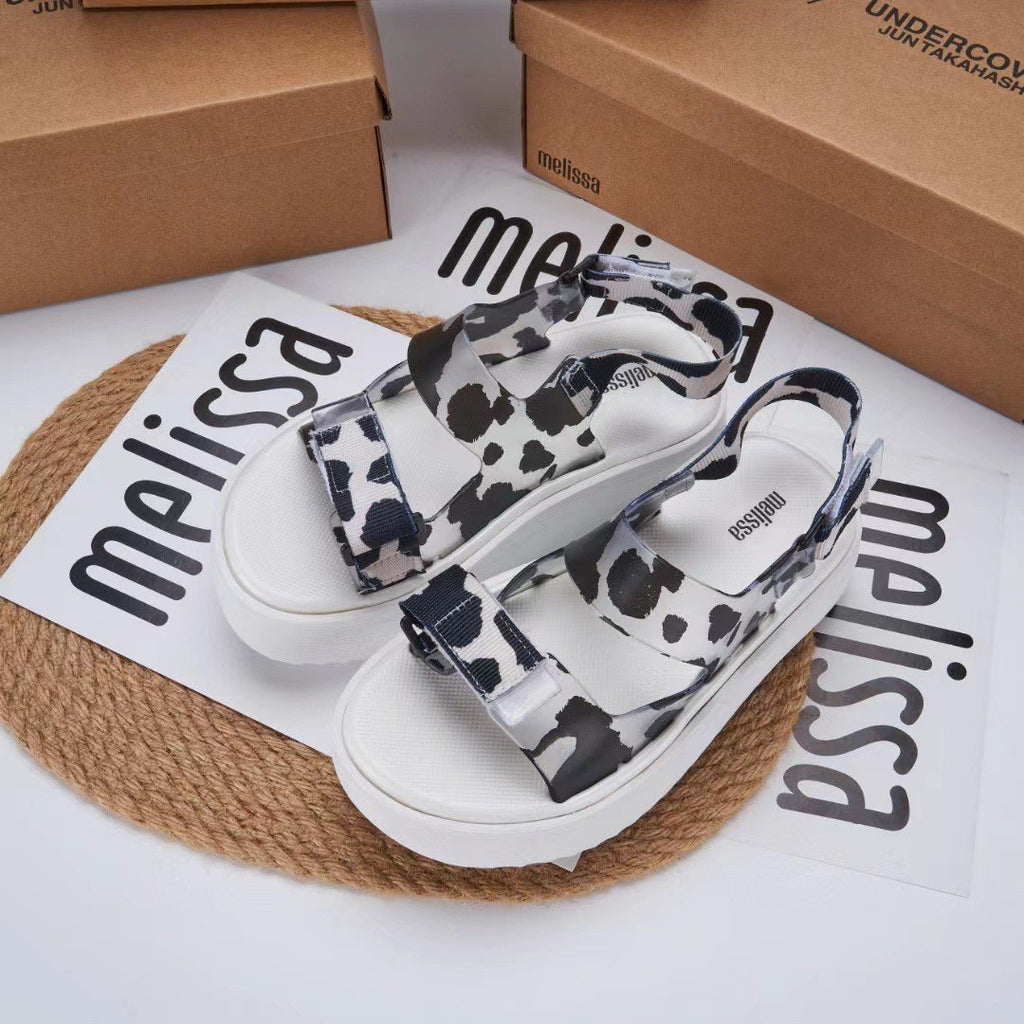 Einfache Leoparden-Sandalen für Damen