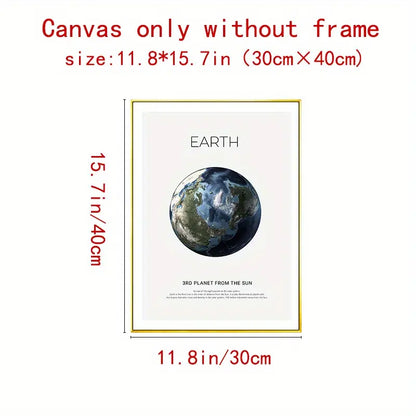 4pcs Solar System Canvas Posters for Kids' Room Decor