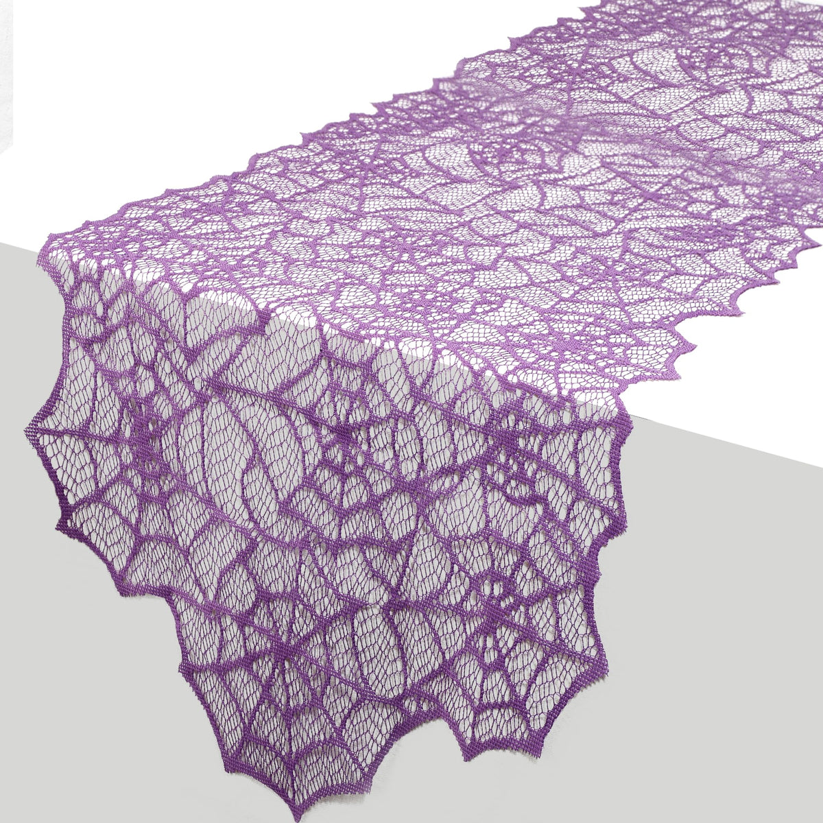 Purple Spiderweb Lace Halloween Table Runner