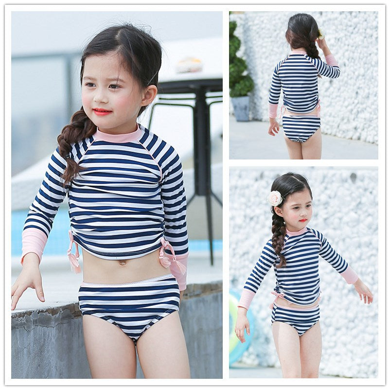 Kids' Long Sleeve Floral Swimsuit Set