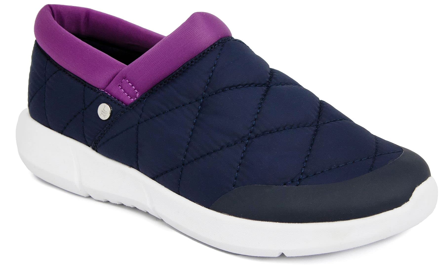 LONDON FOG Women's Kellie Slip-On Loafer Sneaker – Comfort Casual Shoe in Navy (Size 8)