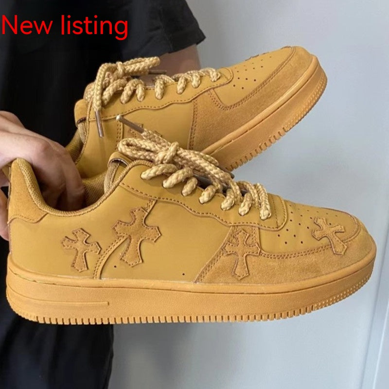 Wheat Retro Platform Trainers
