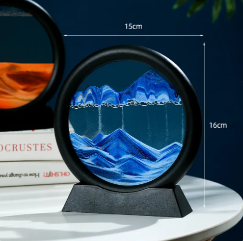 Round Quicksand Motion Art Decor – Mesmerising Desk Ornament