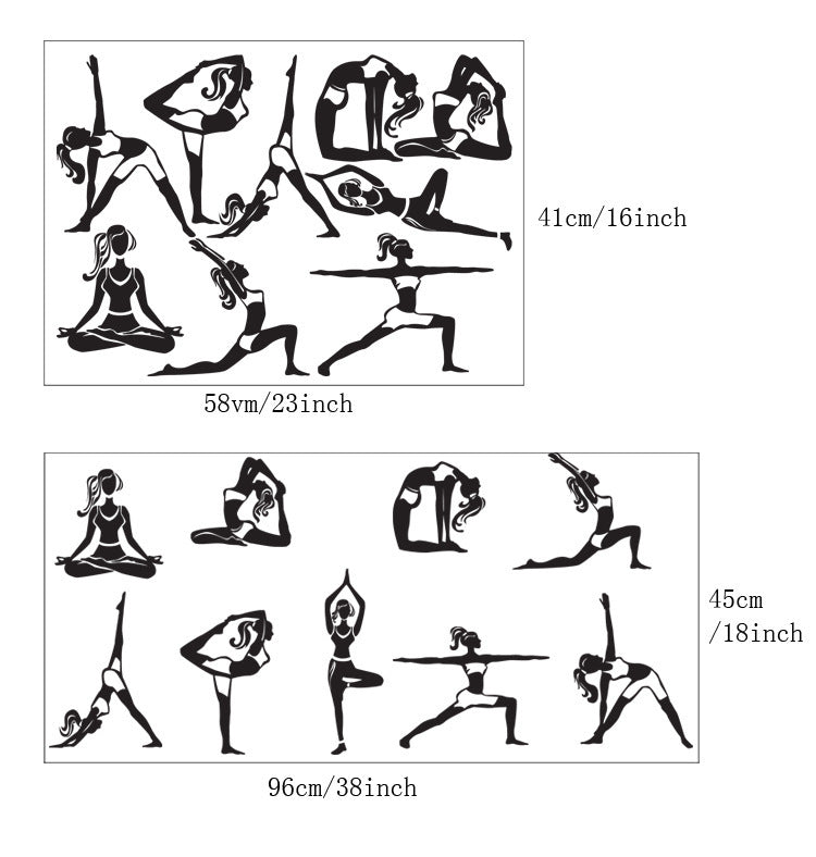 Innovativer Hohl-Yoga-Wandaufkleber für Wohnzimmerdekoration