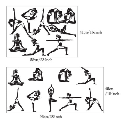 Innovative Hollow Yoga Wall Decal for Living Room Decor
