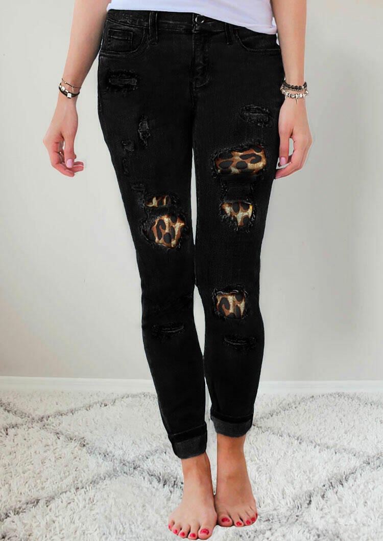 Women's Patchwork Stretch Skinny Jeans