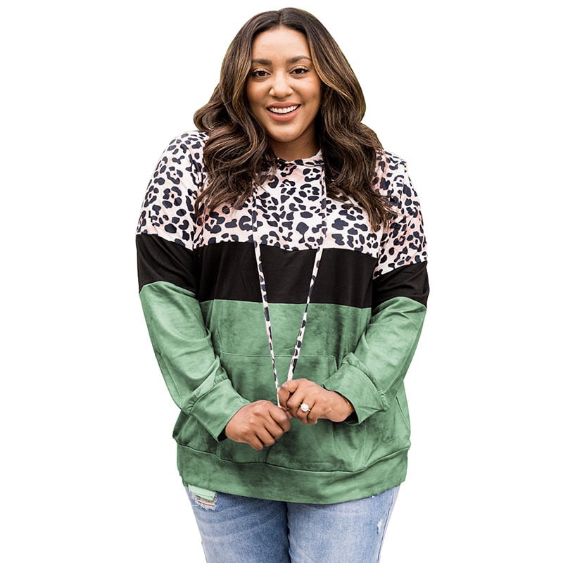 Women's Leopard Print Hooded Sweater
