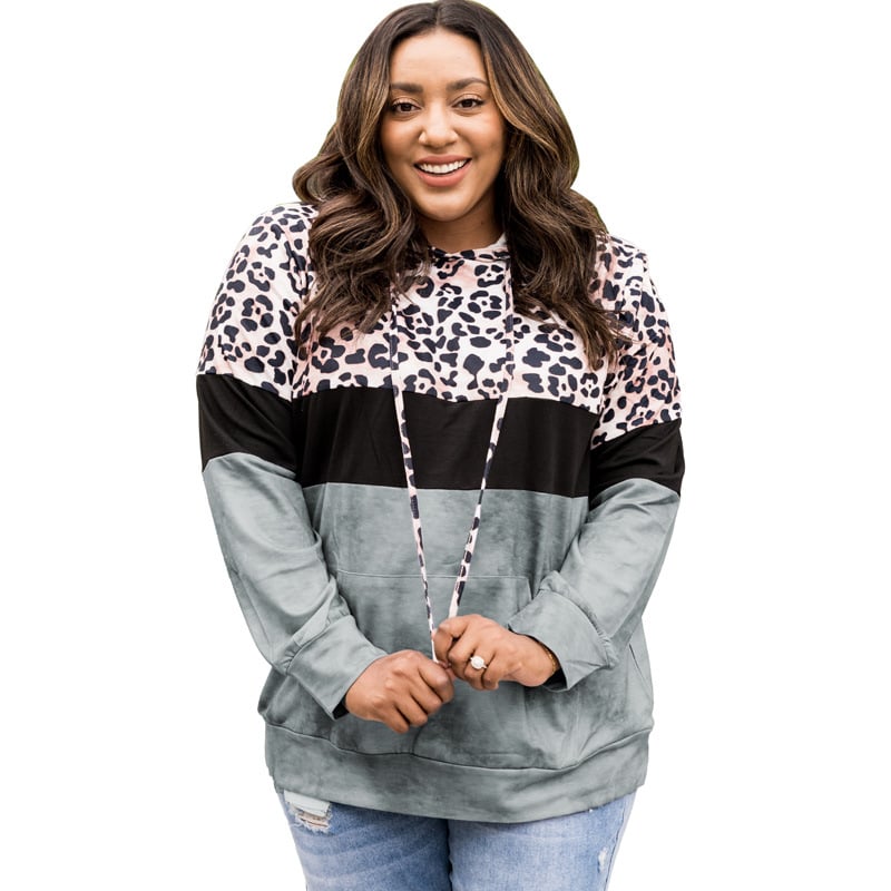 Women's Leopard Print Hooded Sweater