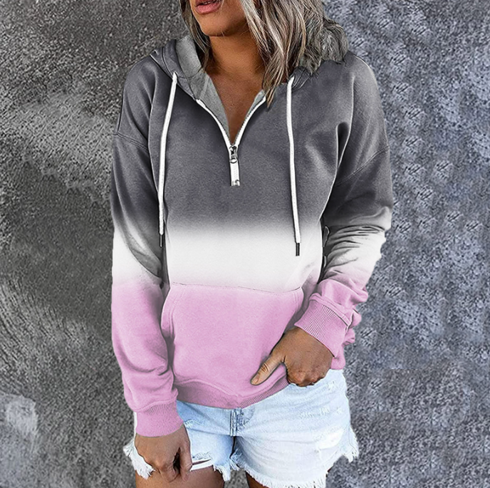 Hooded Drawstring Long Sleeve Women's Sweatshirt