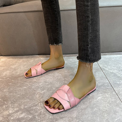 Women's Solid Color Flat Casual Sandals