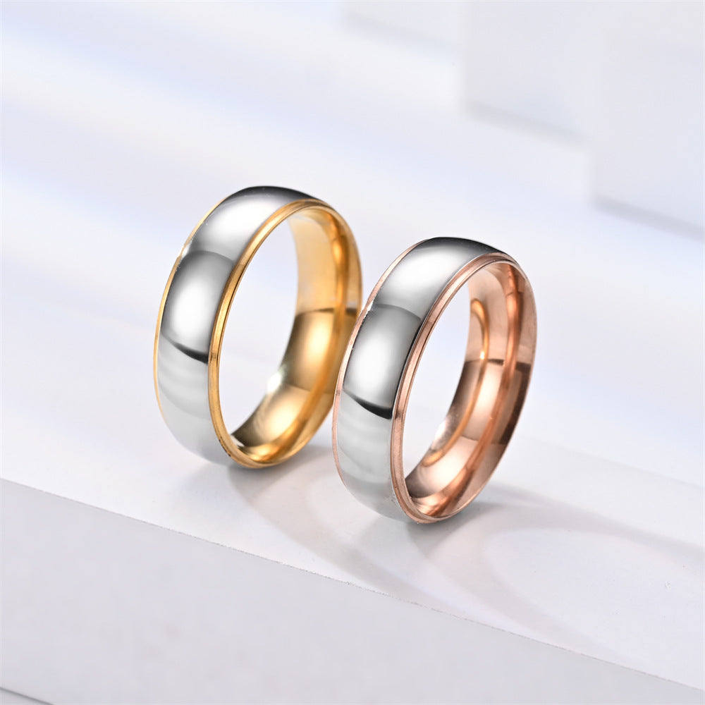 Two-Tone Curved Band Ring