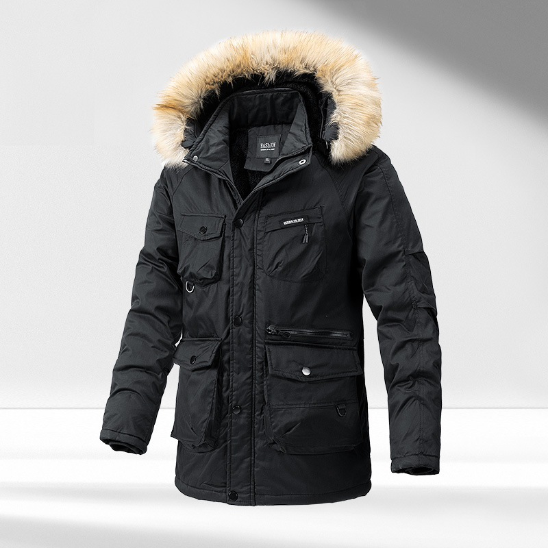 Men's Hooded Padded Winter Overalls