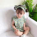 Ärmelloses Oberteil für Baby-Mädchen mit Blumendruck | Khakigrün | 66–90 cm