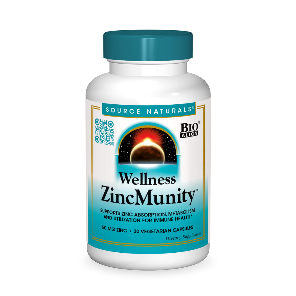 Source Naturals ZincMunity 50mg – 30 Vegetarian Capsules